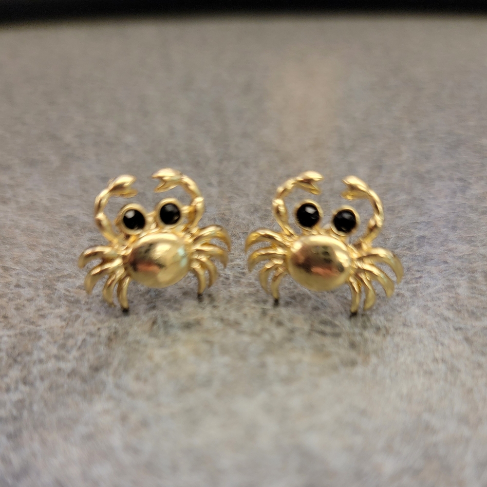 Gold Crab Stud Earrings
